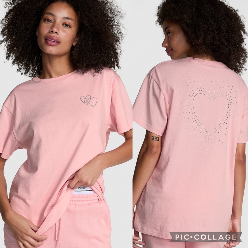 PINK Heart Graphic Women's Top